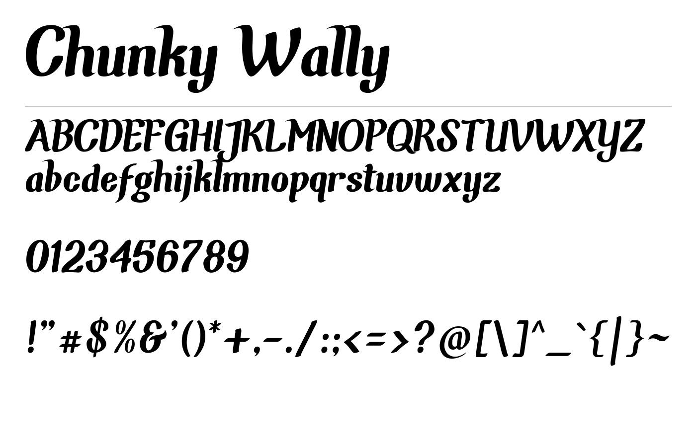 Chunky Wally Font preview