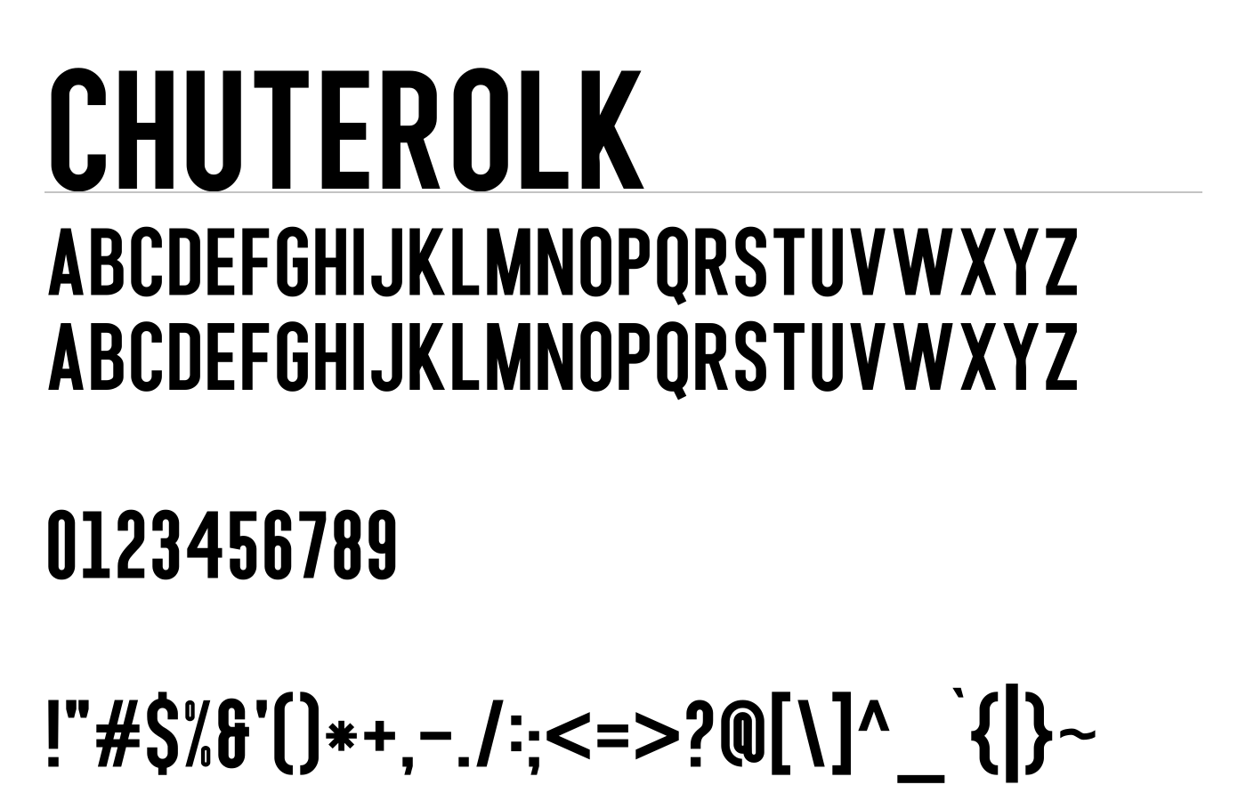 Chuterolk Font preview