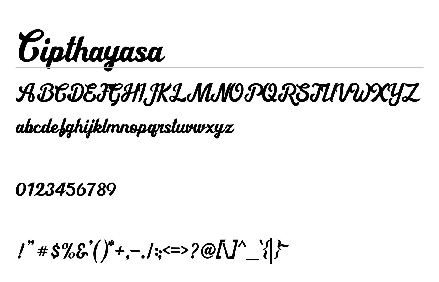 Cipthayasa Font preview