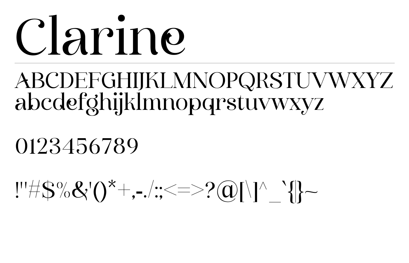 Clarine Typeface Font preview