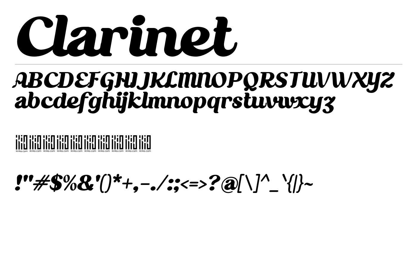 Clarinet Font preview