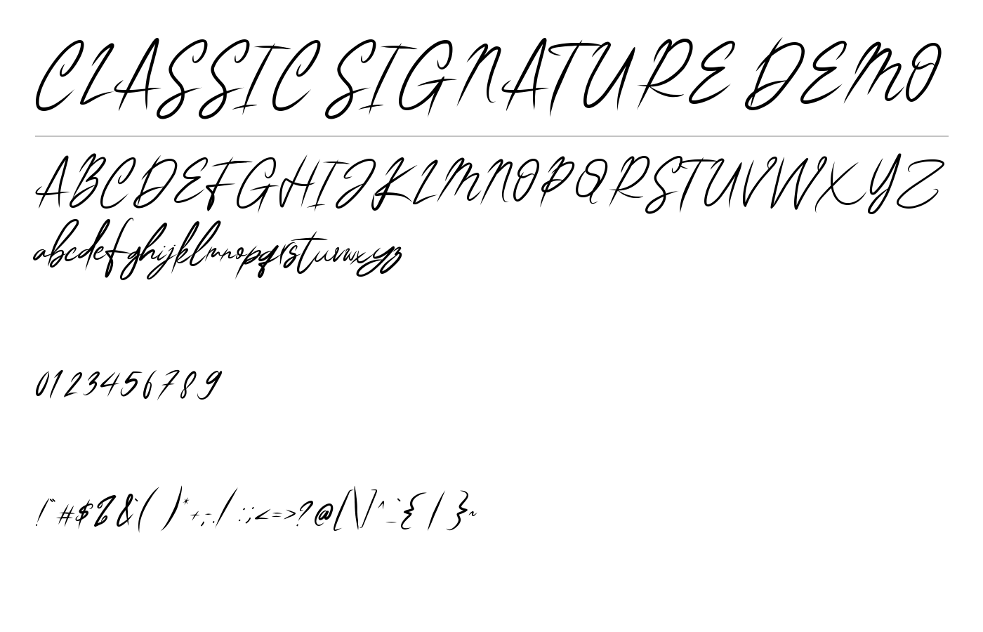 Classic Signature Font preview