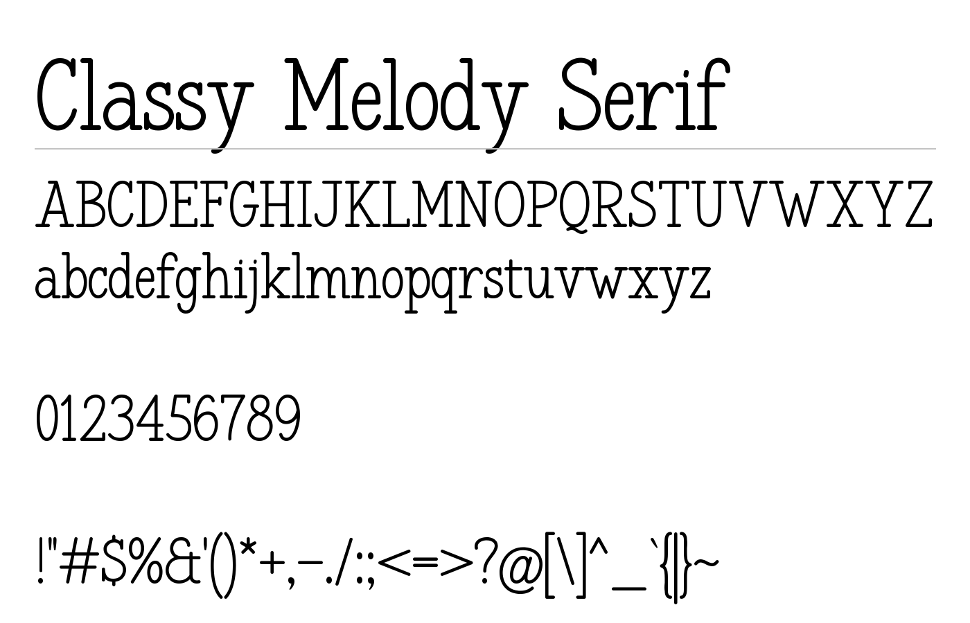 Classy Melody Font preview