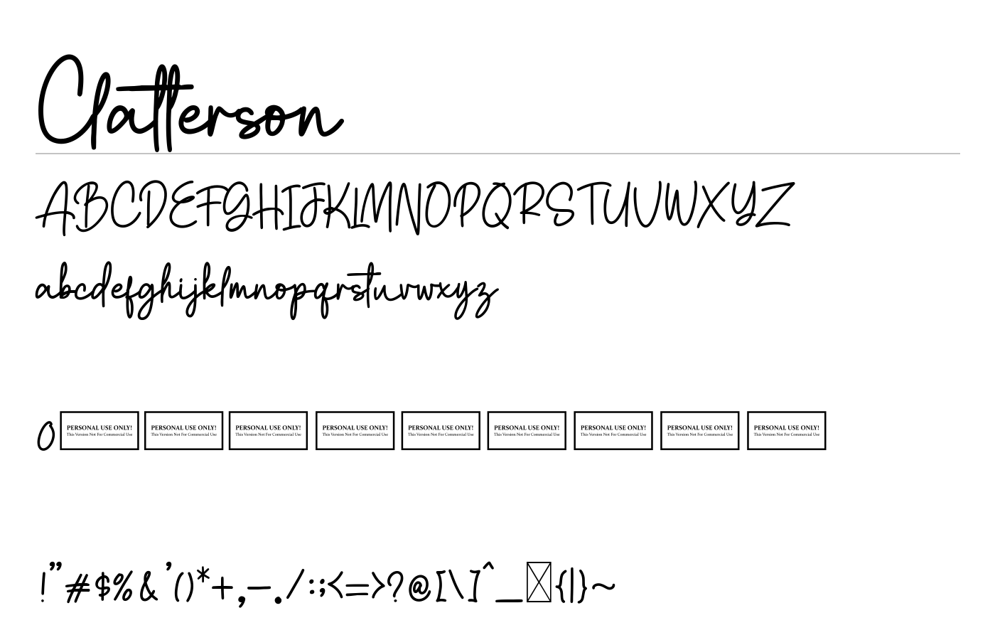 Clatterson Font preview