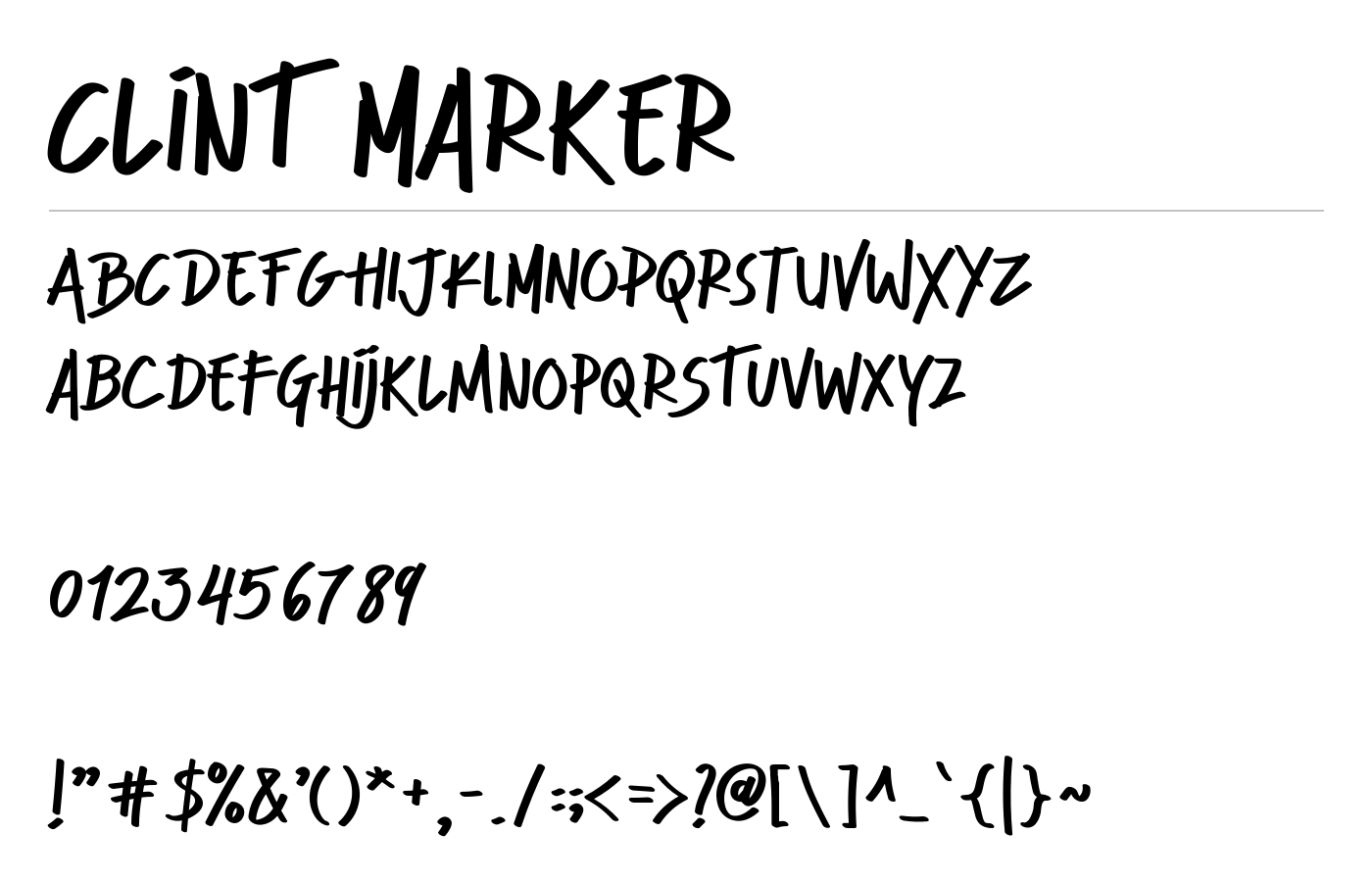 Clint Marker Font preview