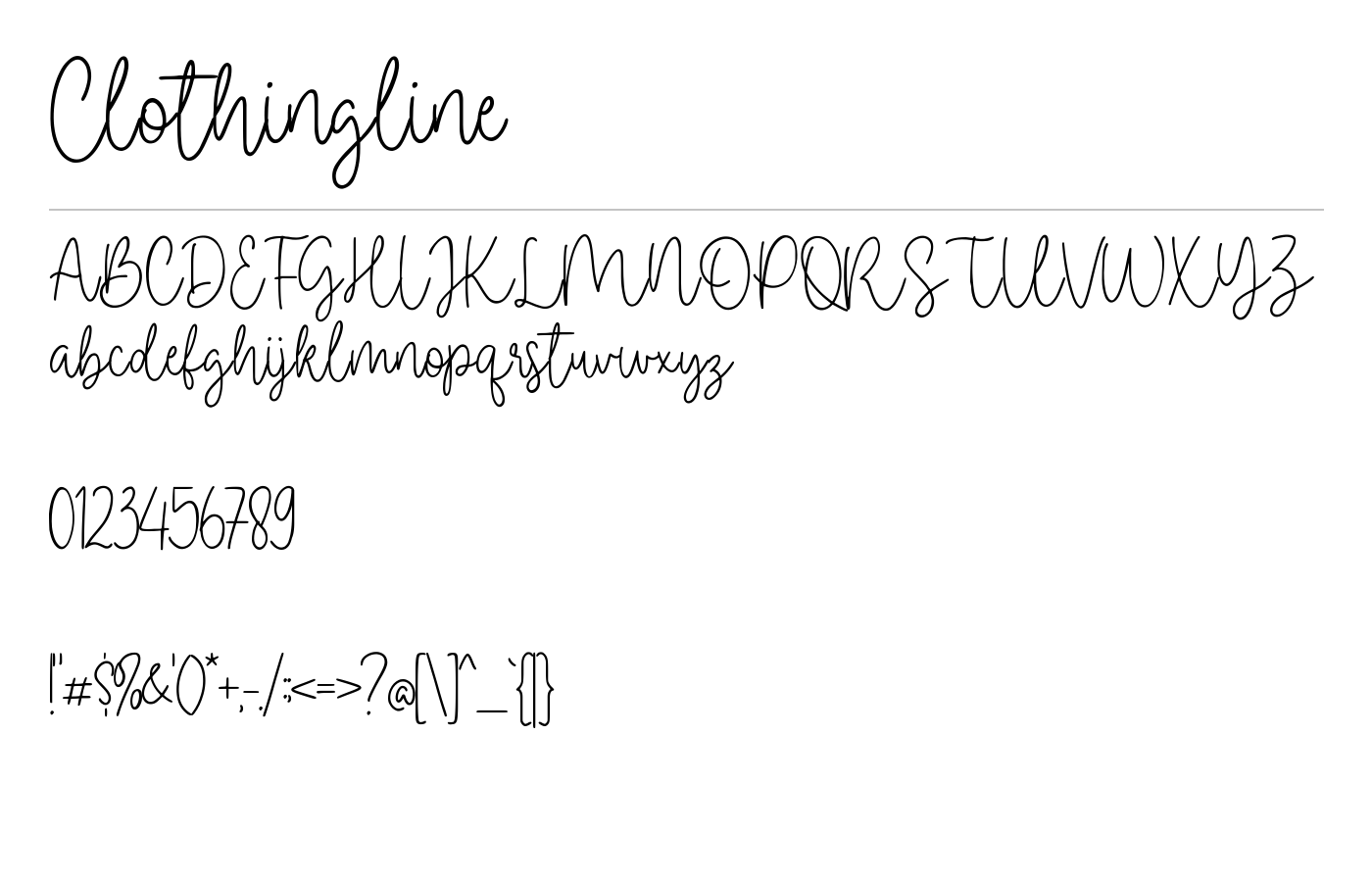 Clothingline Font preview