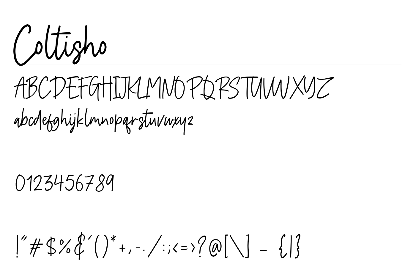 Coltisho Font preview
