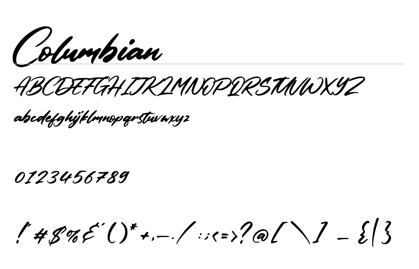 Columbian Font preview