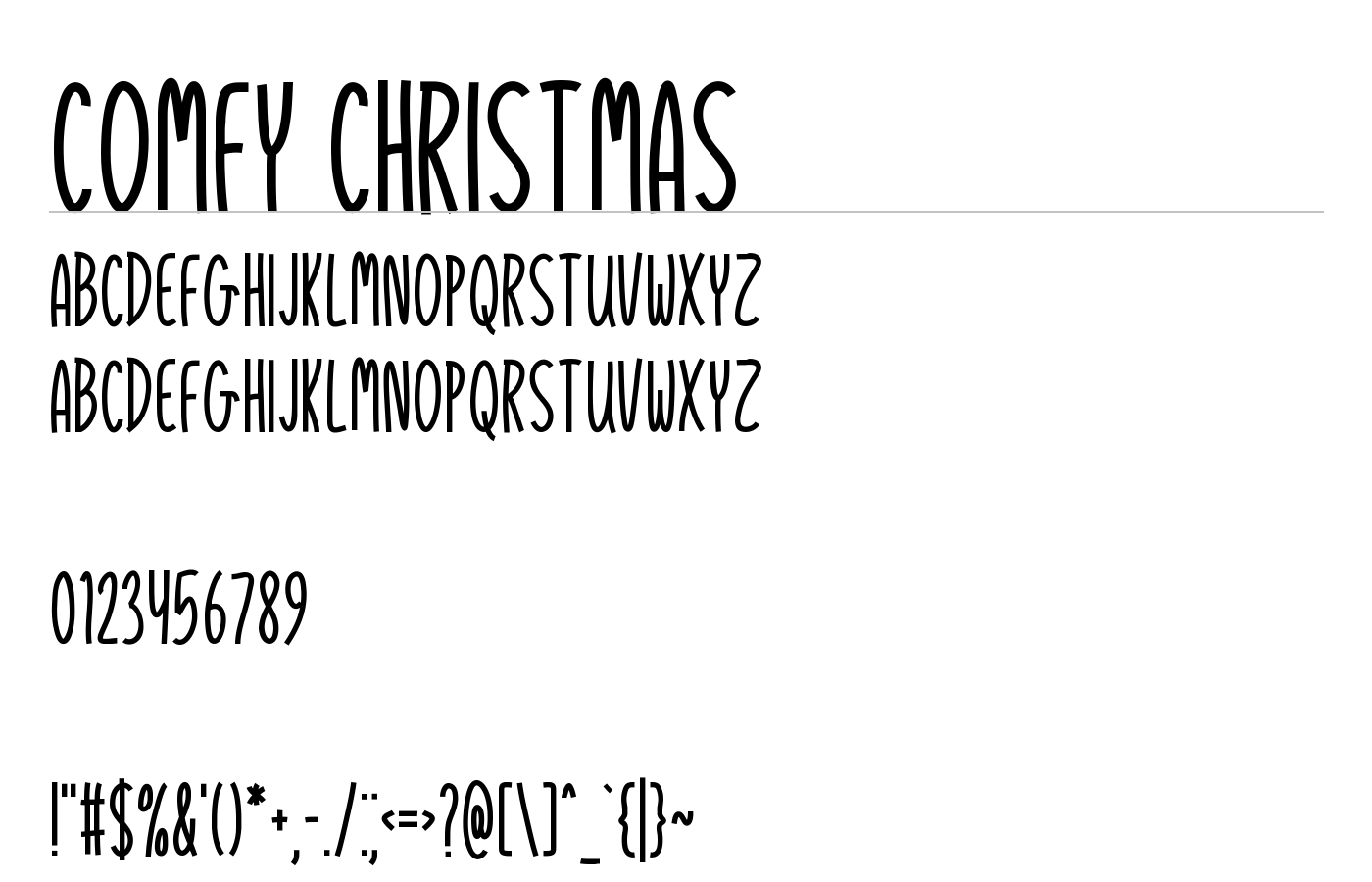Comfy Christmas Font preview