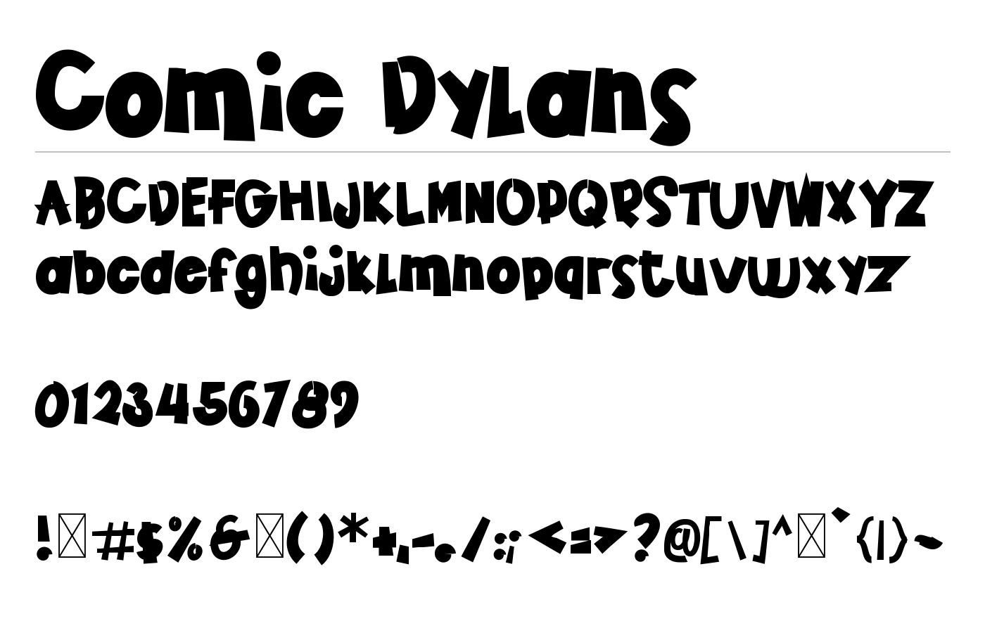 Comic Dylans Font preview