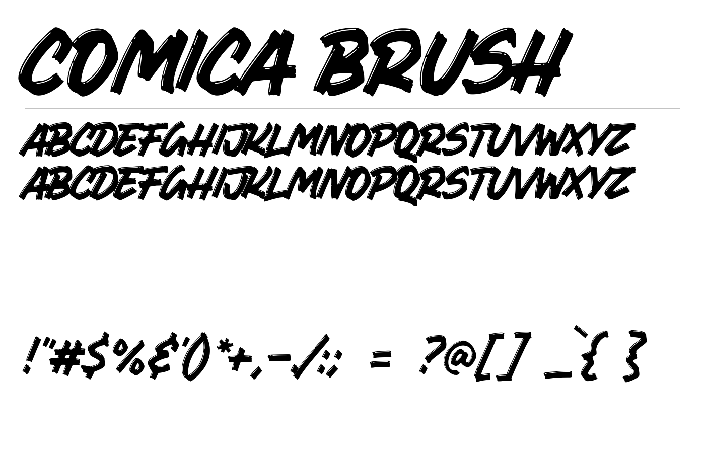Comica Brush Font preview