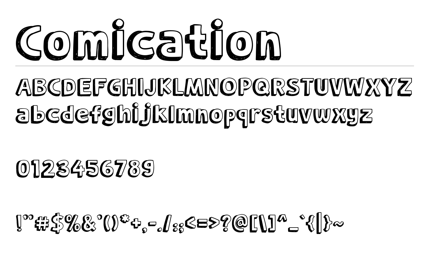 Comication Font preview