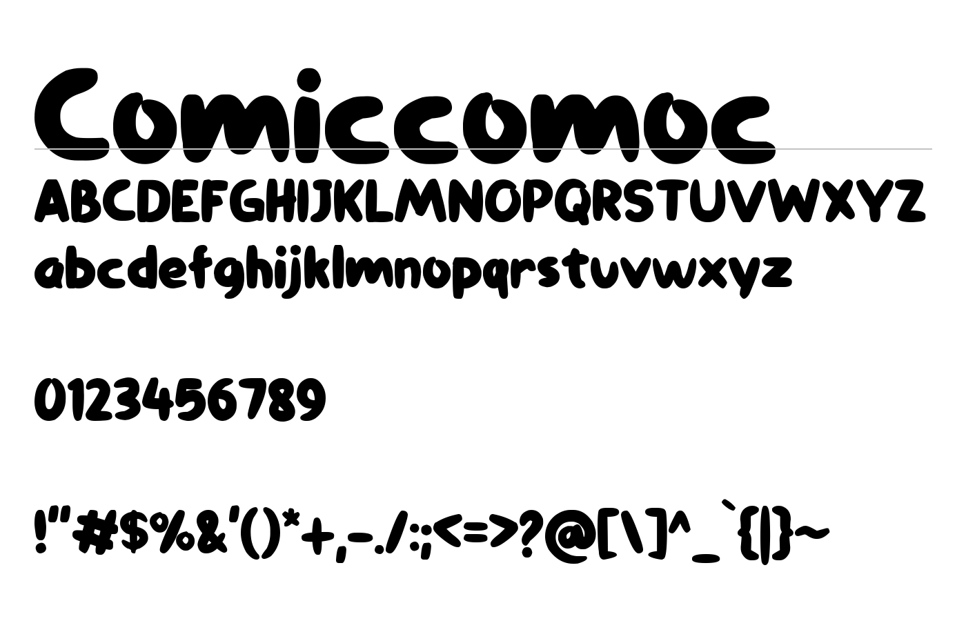 Comic Comoc Font preview