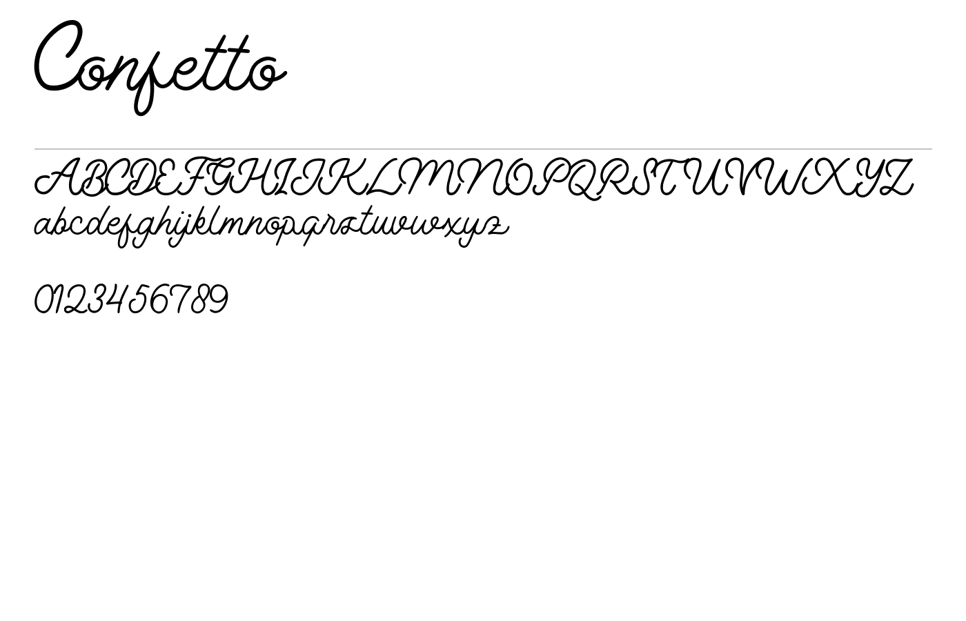 Confetto Font preview