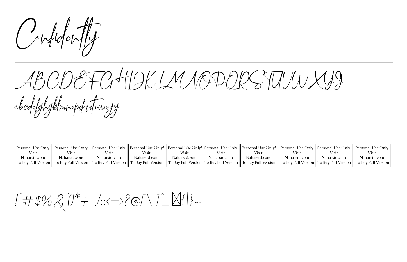 Confidently Font preview