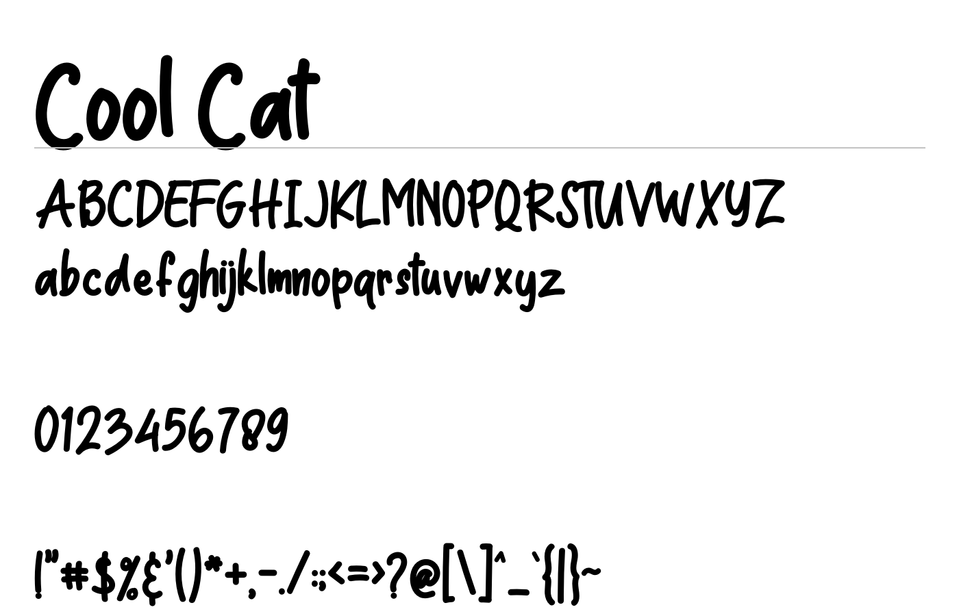 Cool Cat Font preview