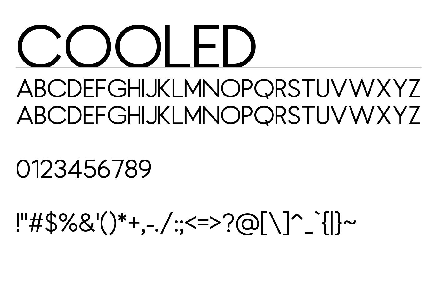 Cooled Font preview