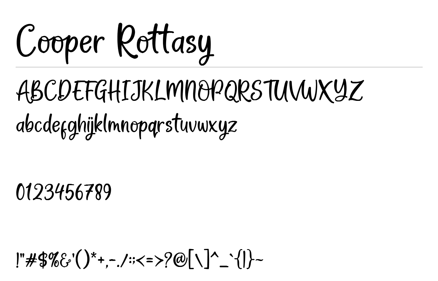 Cooper Rottasy Font preview