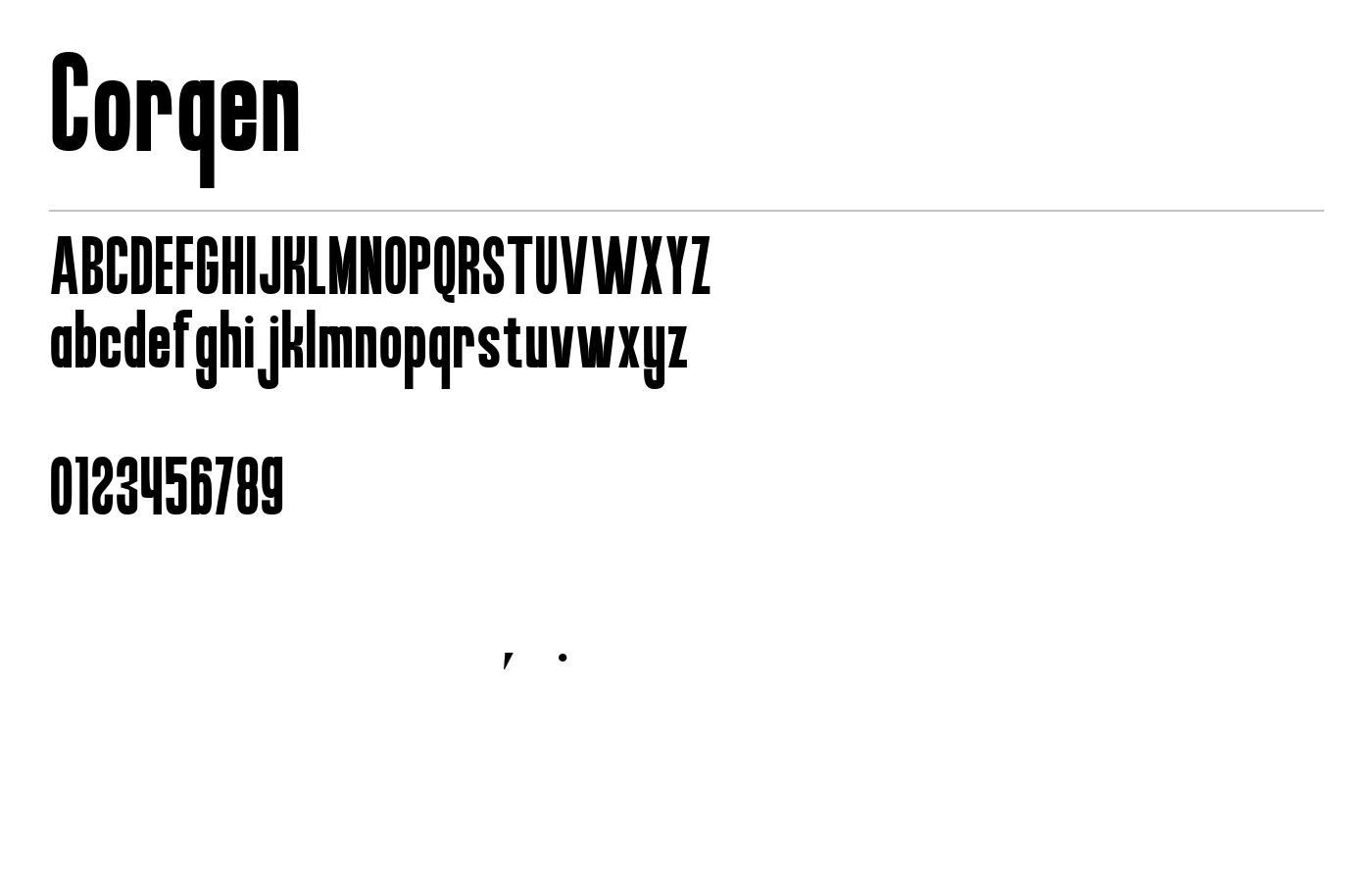 Corqen Font preview