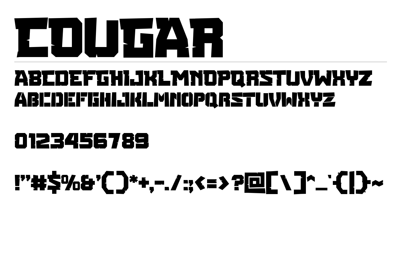 Cougar Font preview
