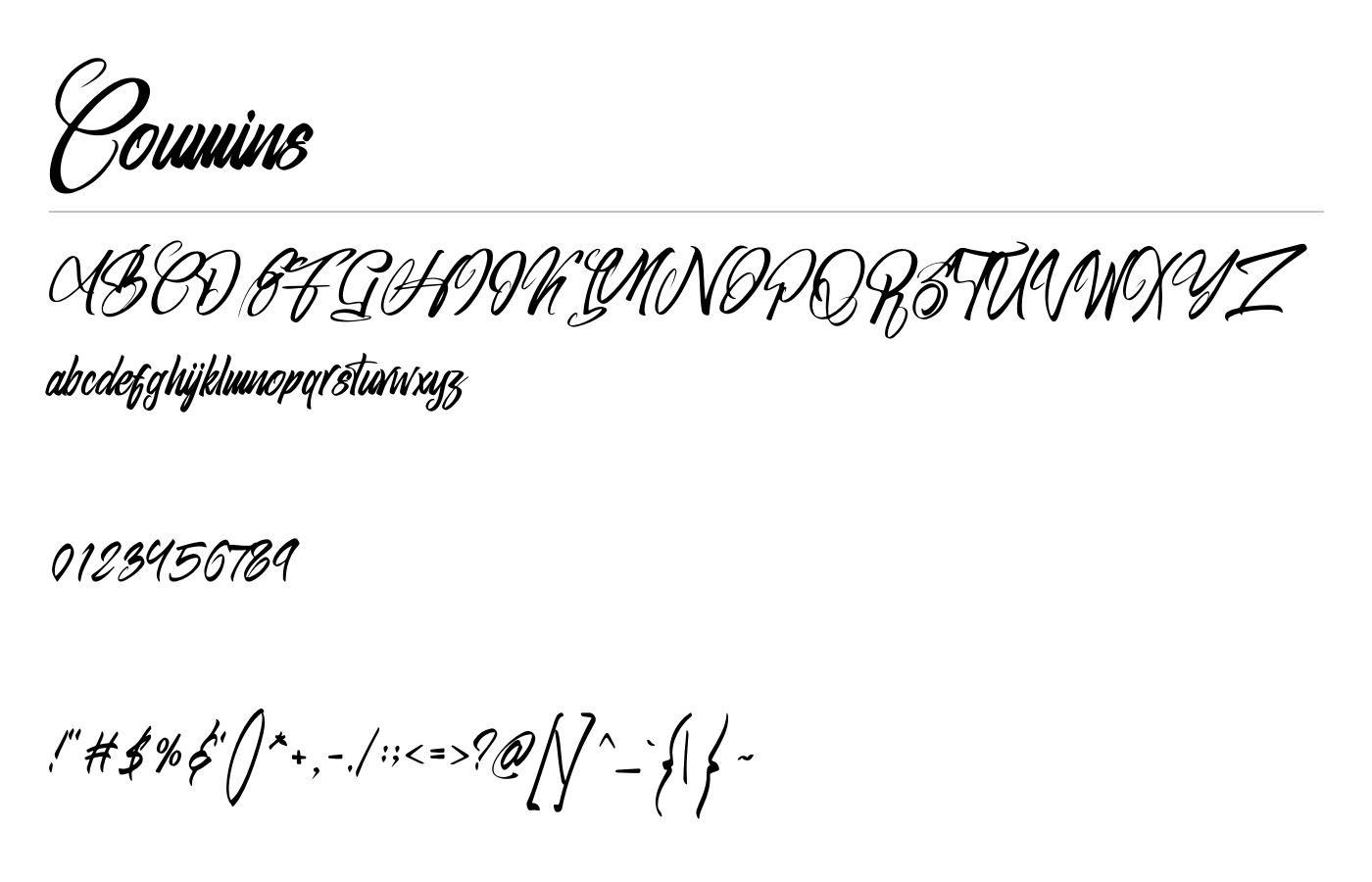 Coumins Font preview