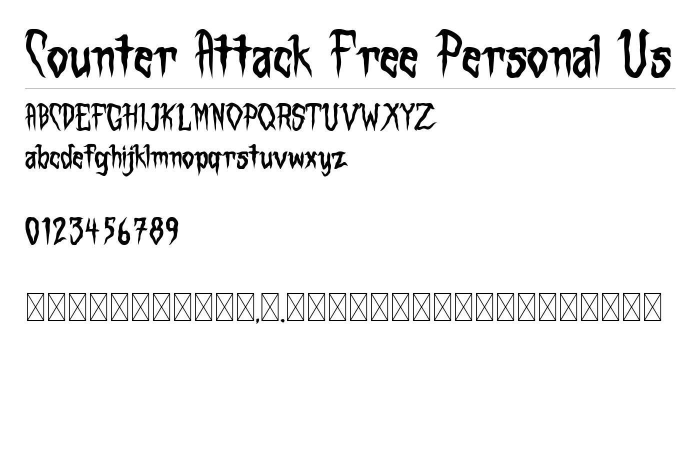 Counter Attack Font preview