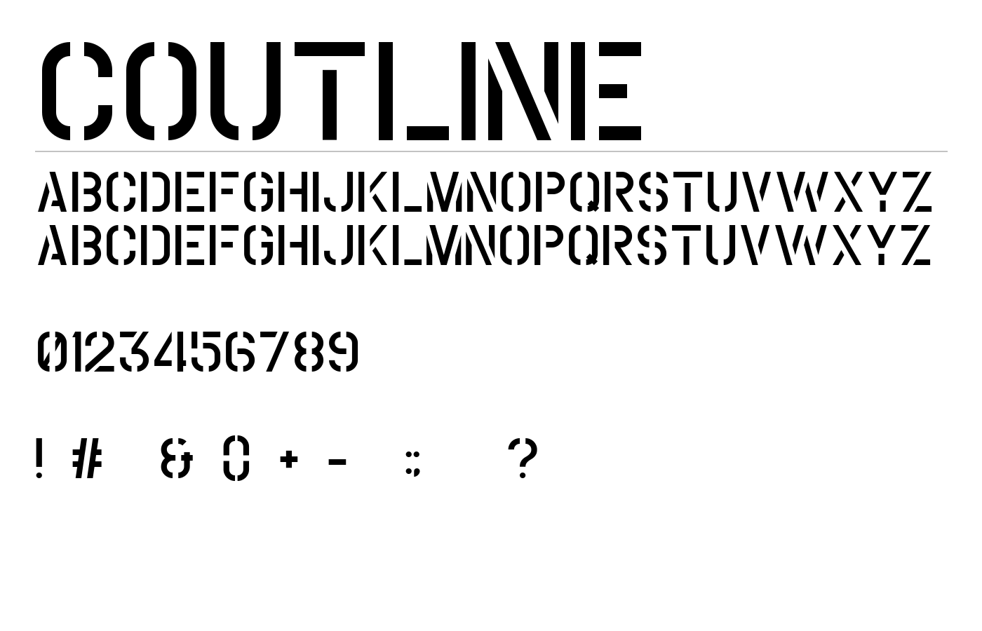 Coutline Font preview