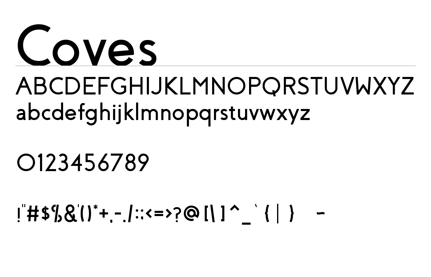 Coves Font preview