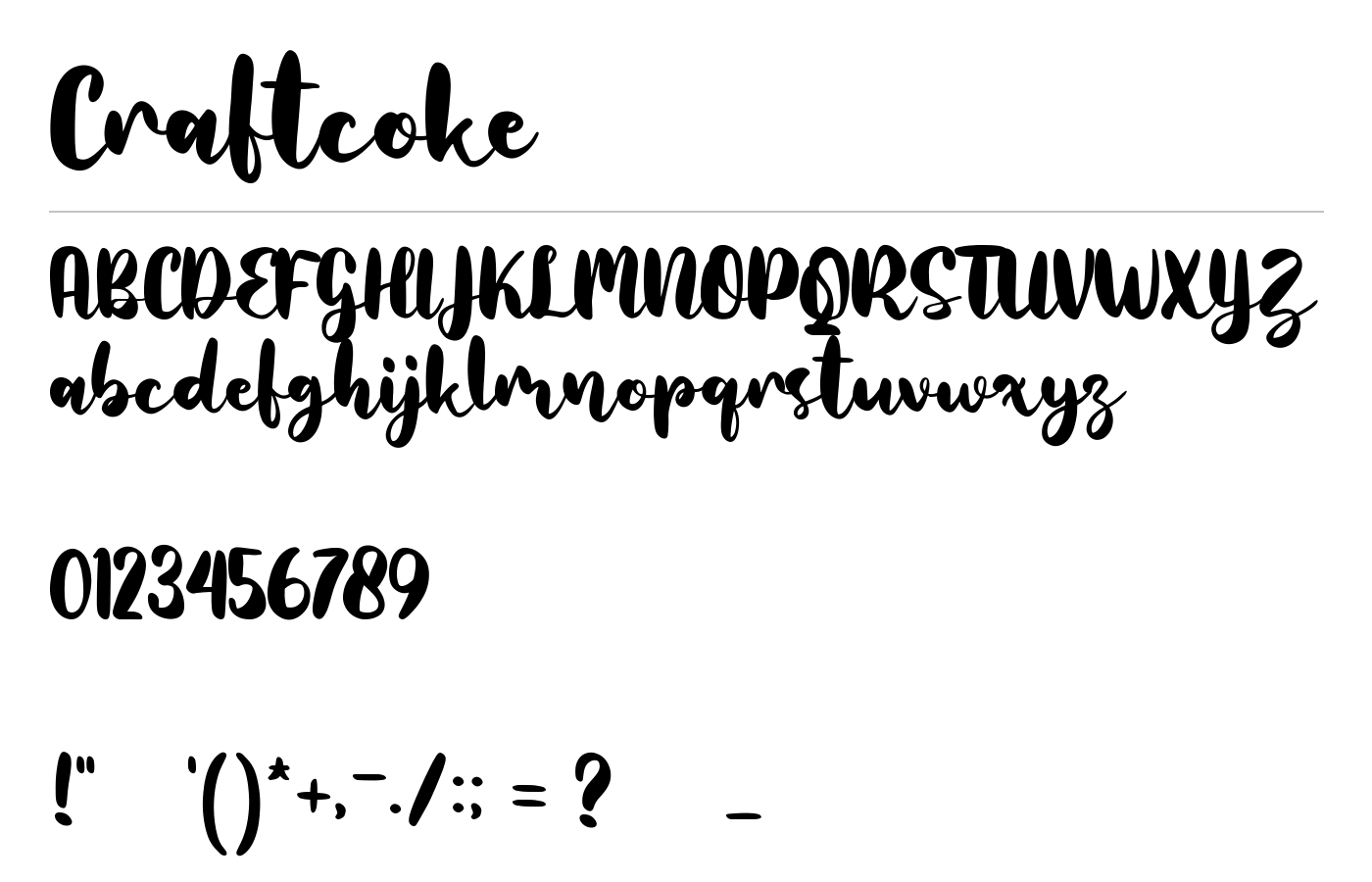 Craft Coke Font preview