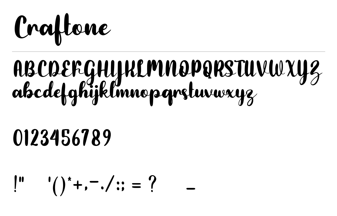 Craftone Font preview