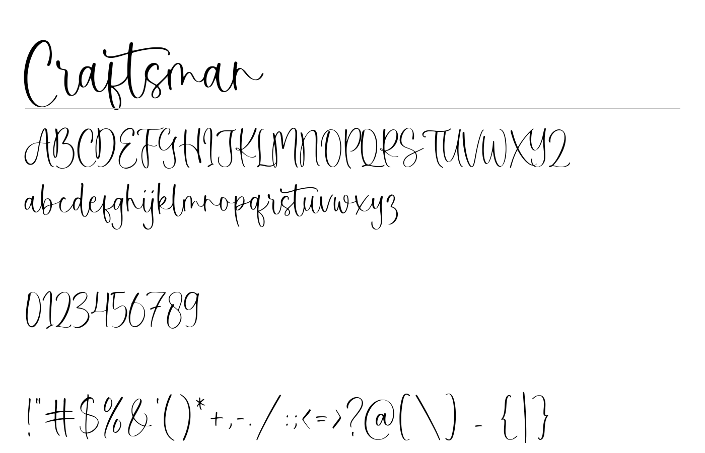 Craftsman Font preview