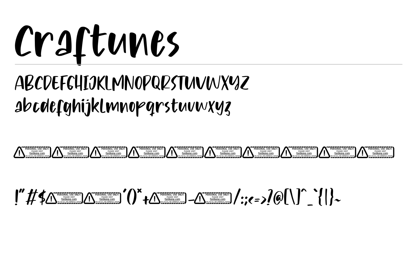 Craftunes Font preview