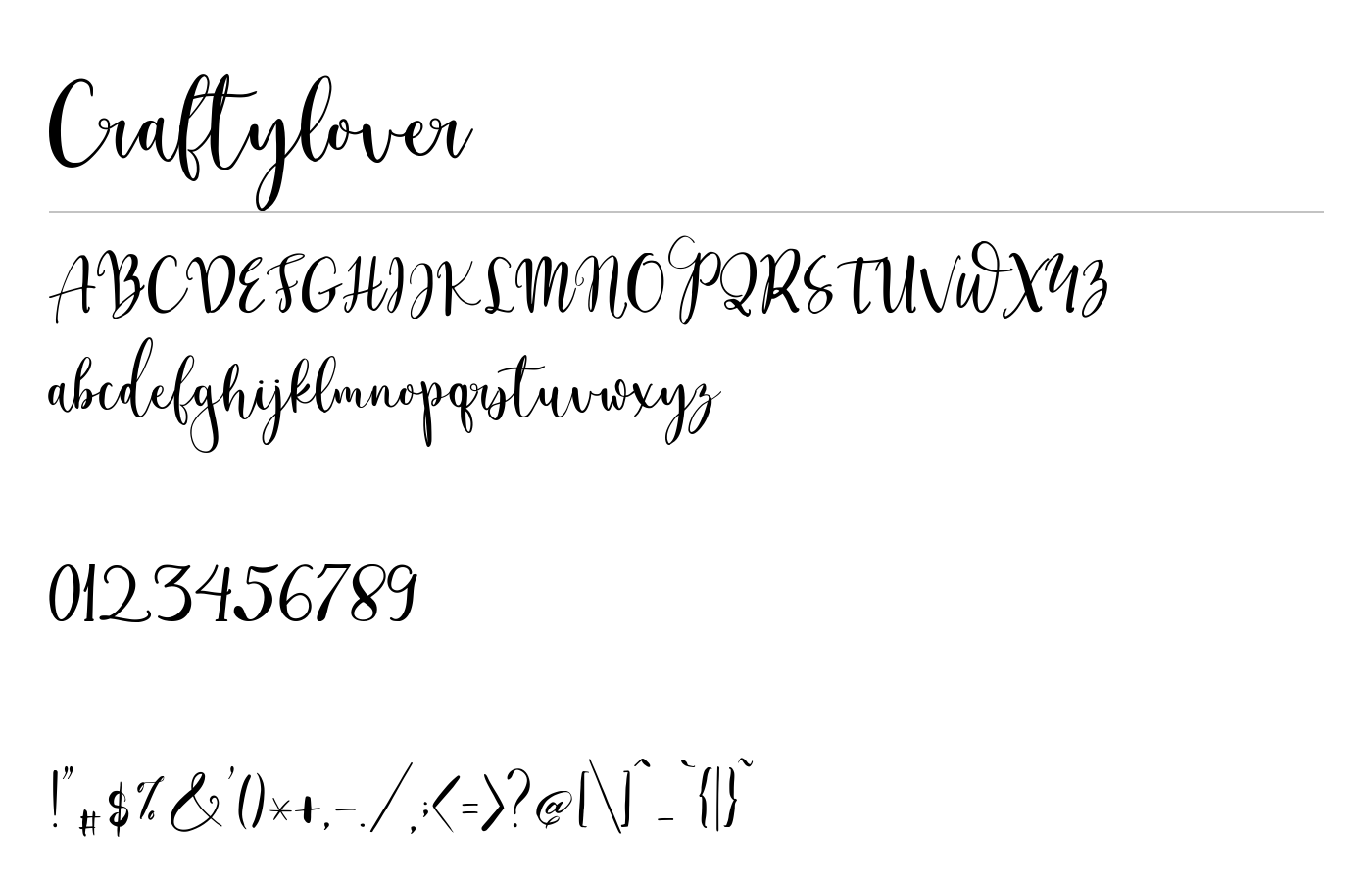 Craftylover Signature Font preview