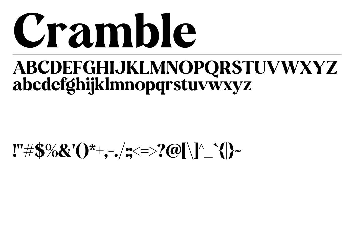 Cramble Font preview