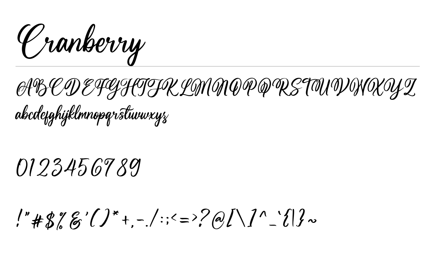 Cranberry Font preview
