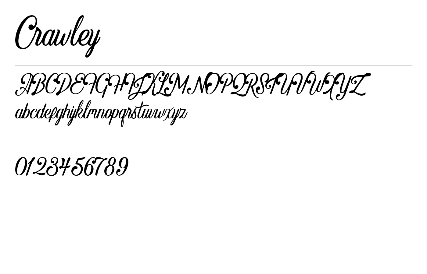 The Crawley Font preview