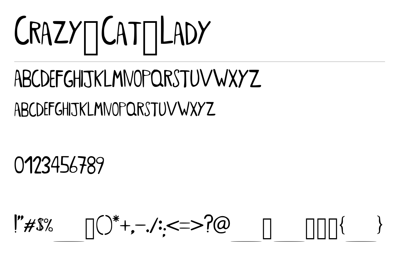 Crazy Cat Lady Font preview