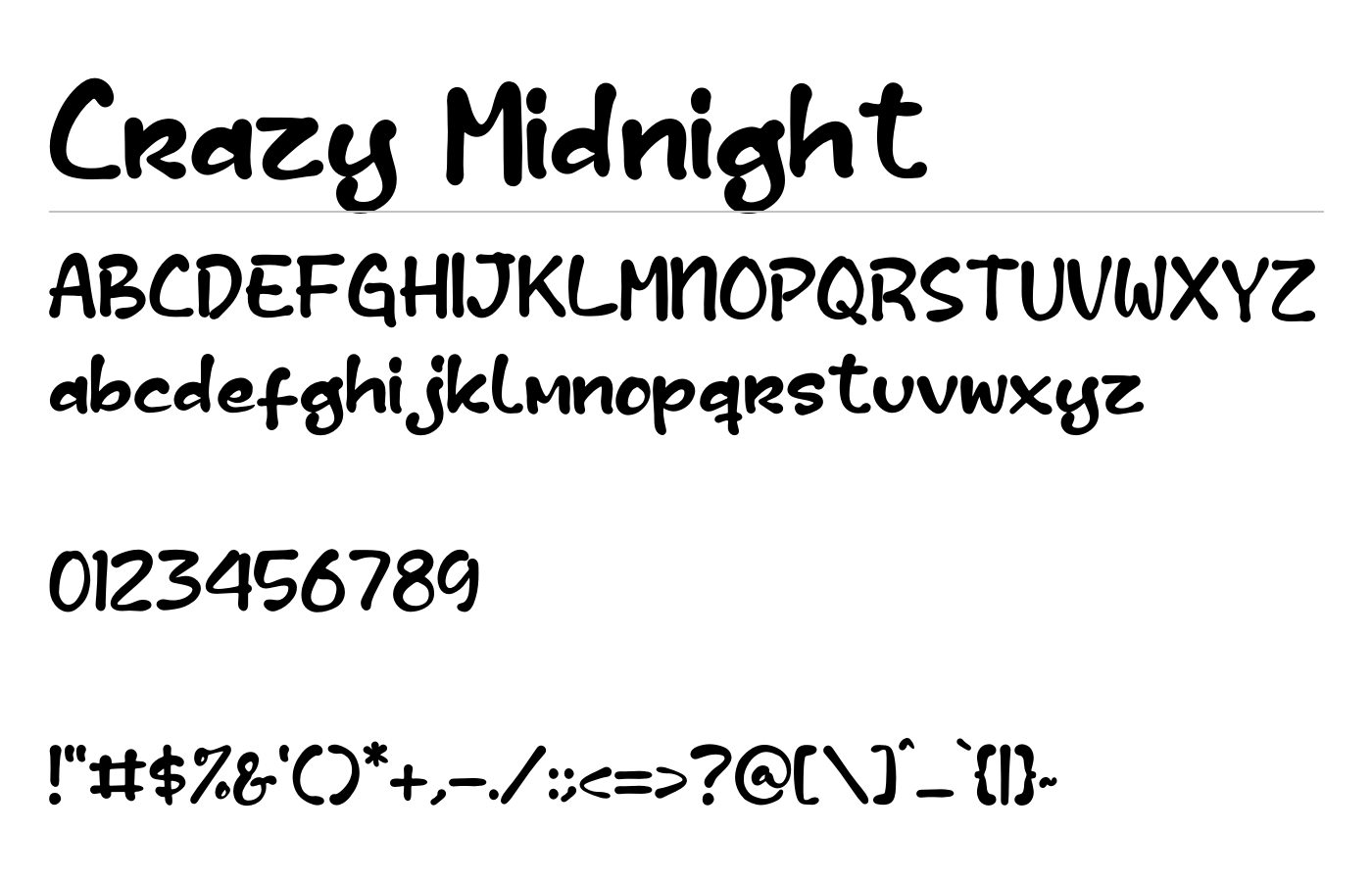 Crazy Midnight Font preview