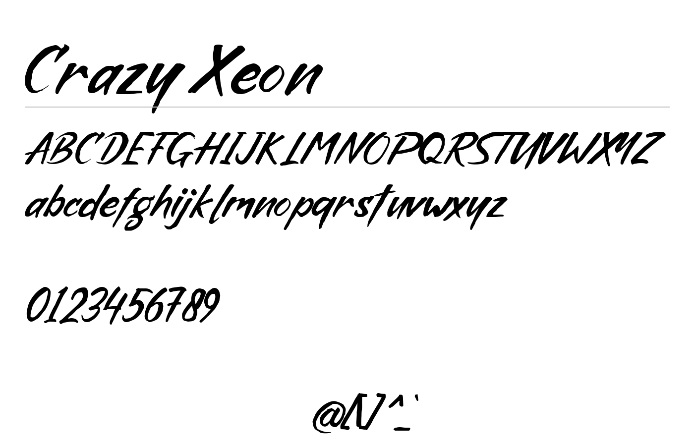 Creazy Xeon Font preview