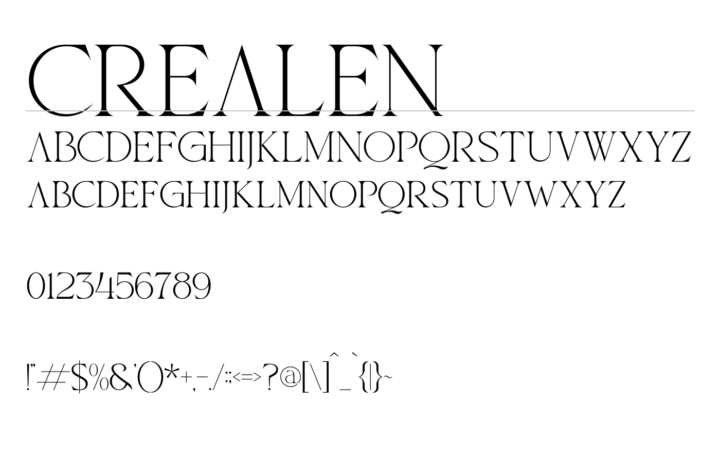 Crealen Font preview
