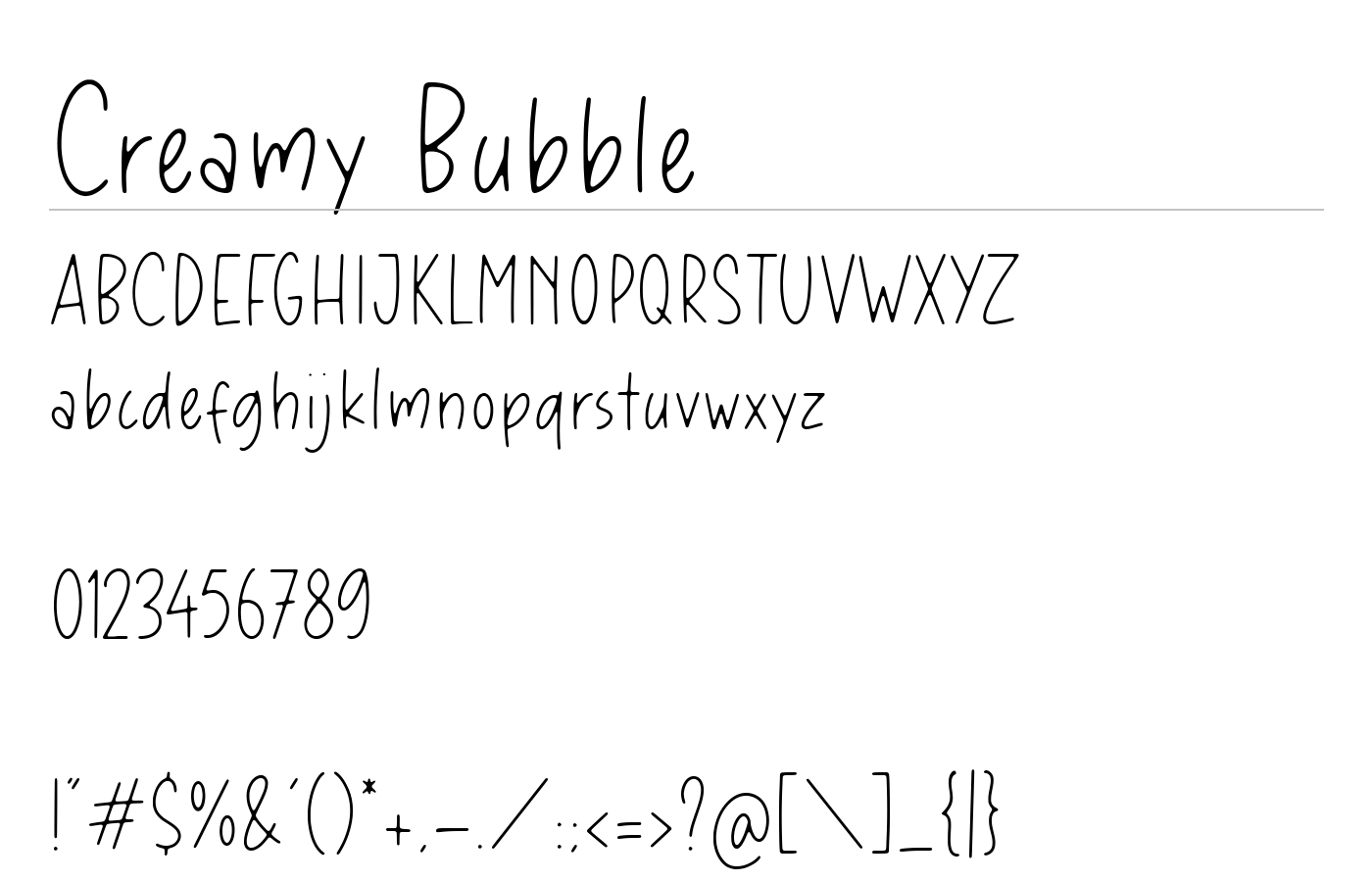 Creamy Bubble Font preview