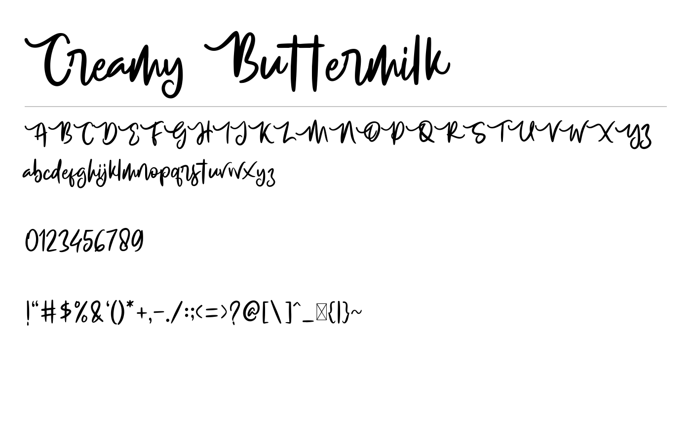 Creamy Buttermilk Font preview