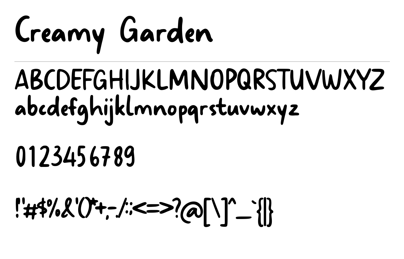 Creamy Garden Font preview