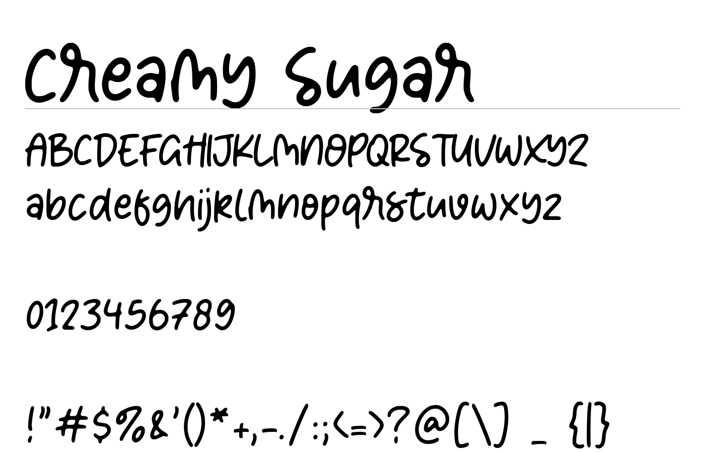 Creamy Sugar Font preview