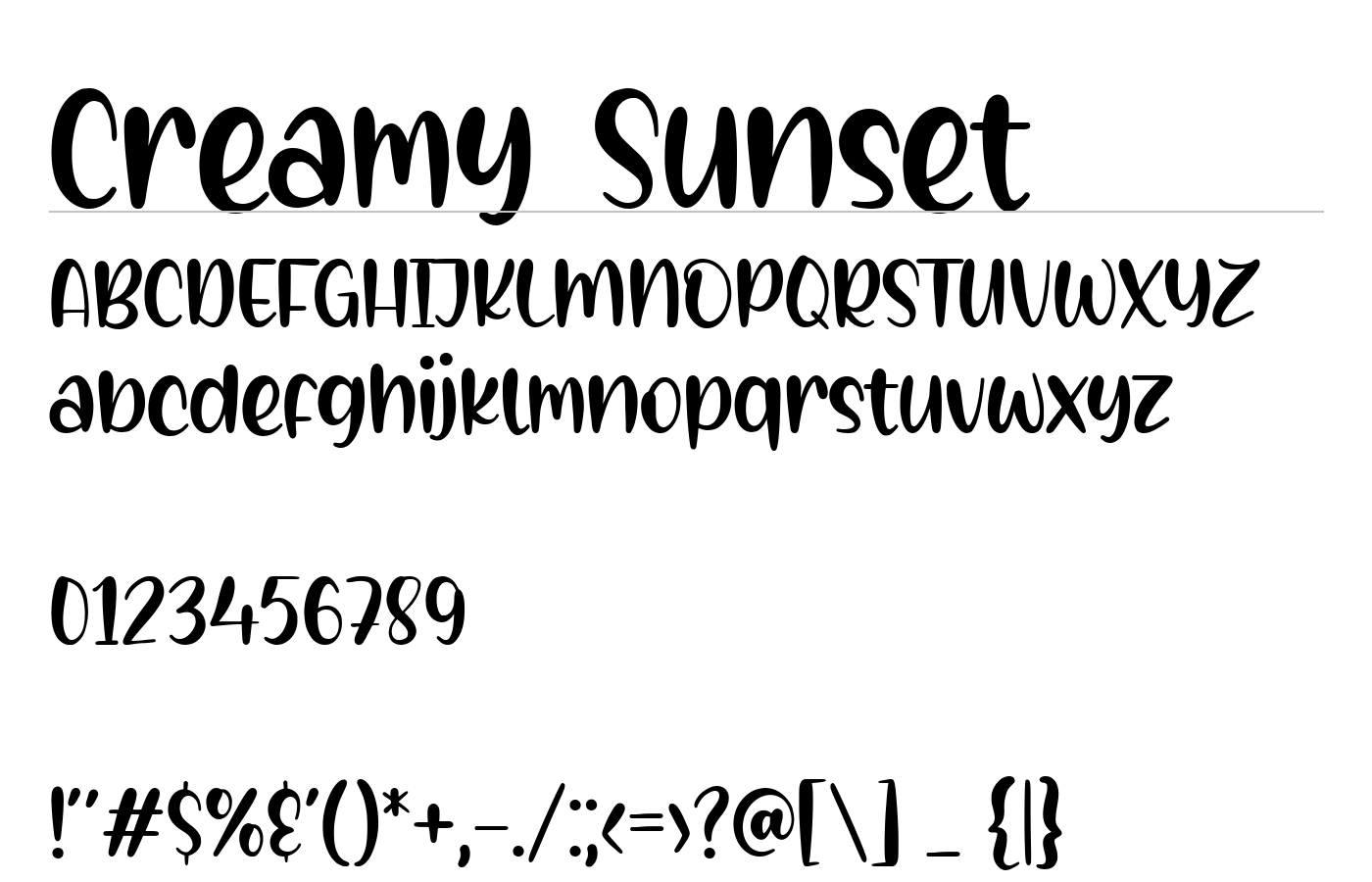 Creamy Sunset Font preview