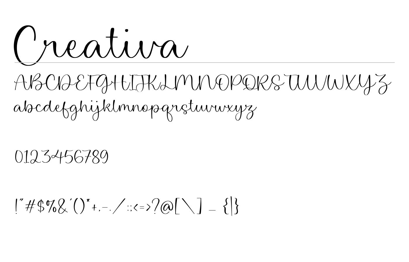 Creativa Font preview