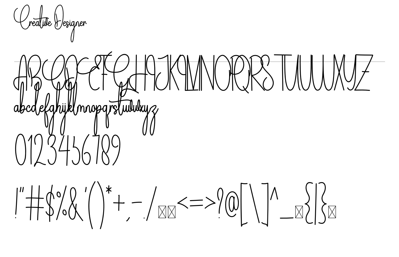 Creative Designer Font preview