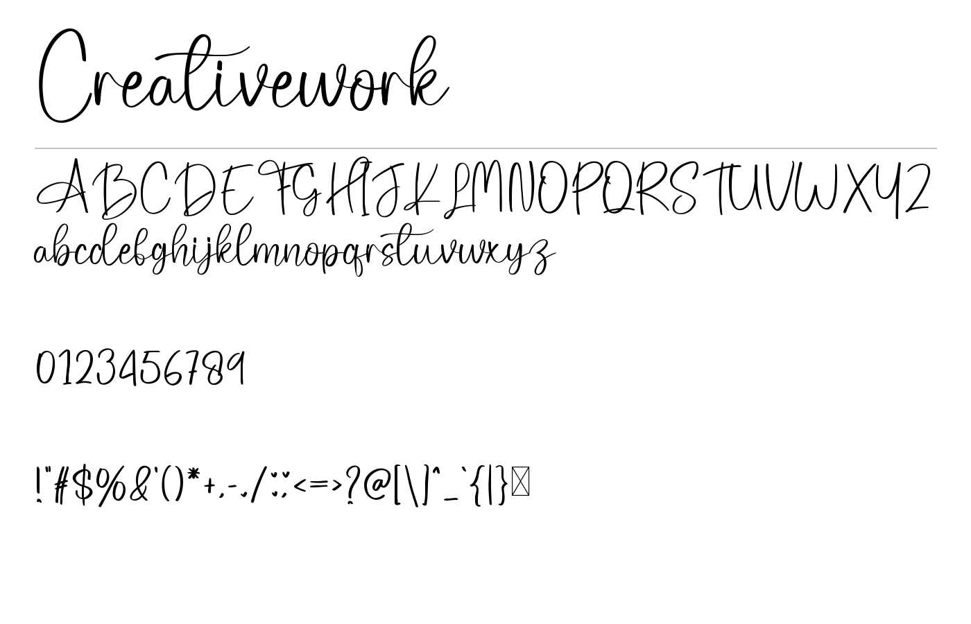 Creativework Font preview