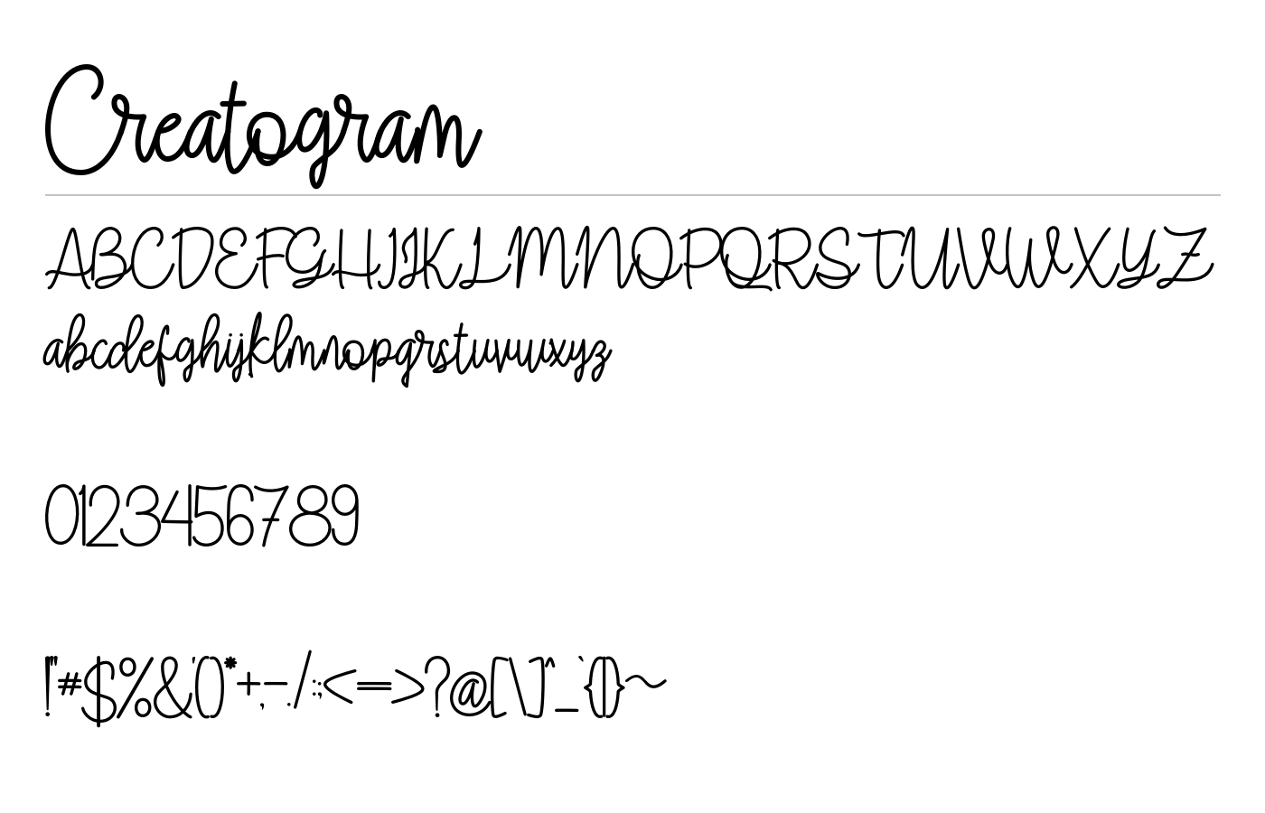 Creatogram Font preview