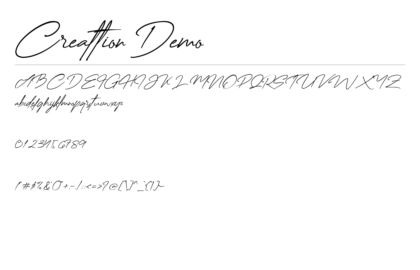 Creattion Font preview